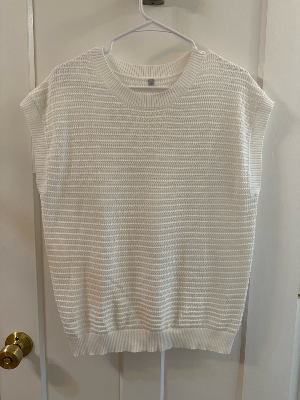 Classic White Sleeveless Knit Top